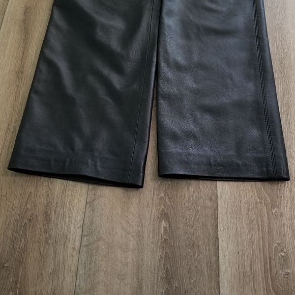NETO Leather Pants Buttersoft Black size 6 - Picture 3 of 5